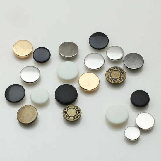 Bottoni con gambo Jean in metallo denim personalizzato con logo in rilievo del nuovo stilista